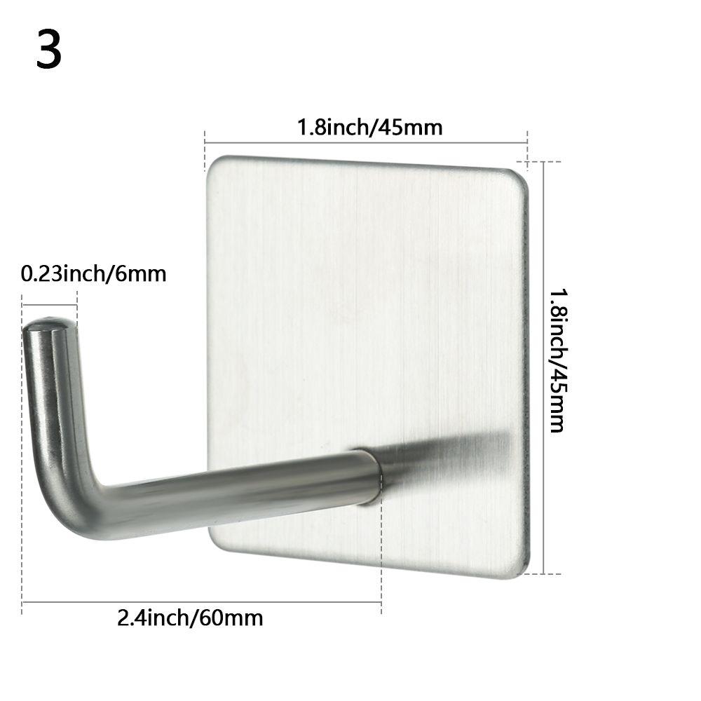Нержавеющий держатель для полотенец Вешалка для одежды в ванную Комнатные крючки на клейкой основе Стальной крючок Настенный держатель для двери