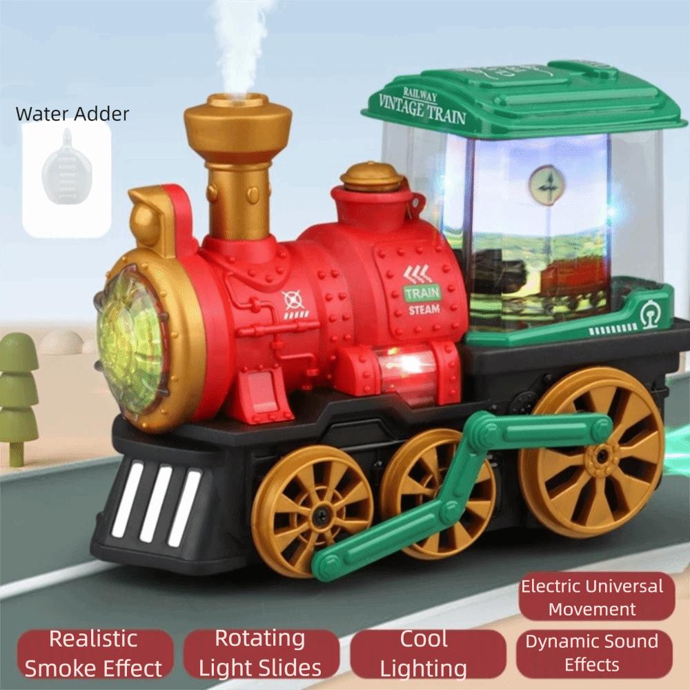 Sounding Spray Train Toy Simulation Steam Educational Toy Creative Electric Steam Train  Gift