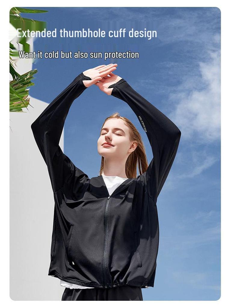 Трендовая женская куртка из легкого ледяного шелка с защитой от УФ-лучей для активного отдыха