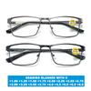 Men Square Metal Large Frame Reading Glasses Frame Men Elderly Presbyopia Glasses Blue Light Blocking Eye Protection Eyeglasses