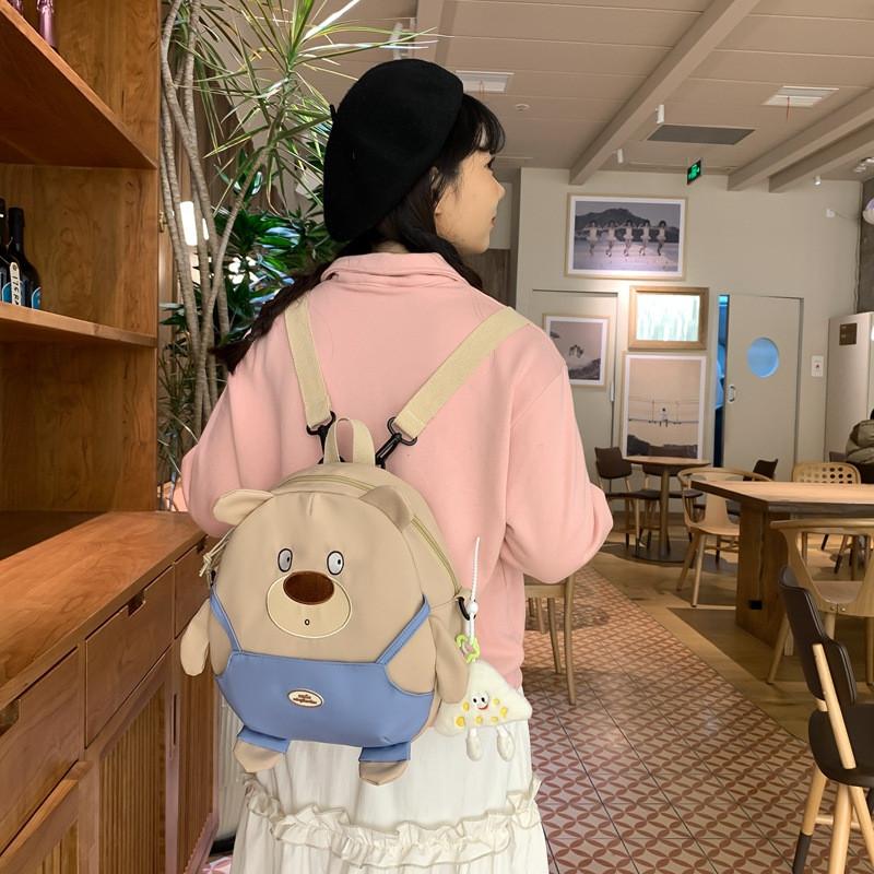 Милый нейлоновый рюкзак с рисунком медведя для девочек для школы с забавным игривым дизайном