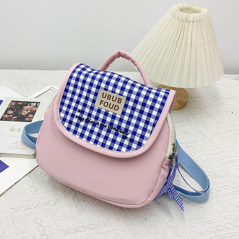 Attractive Checked Design Kids Backpack For School And Outdoor Activities Lightweight