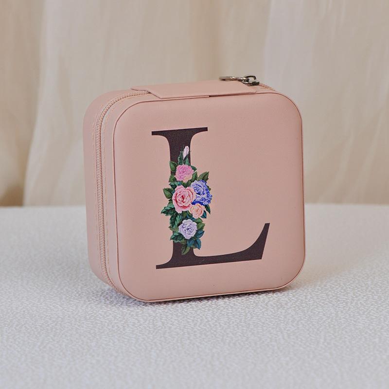 1PC Jewelry Boxes for Wedding Party Black Alphabet Personalized Pink Gift Box Jewellery Holder Jewelry Organizer Case