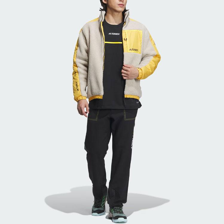 Adidas X National Geographic Colorblock Толстая спортивная куртка для активного отдыха на флисовой подкладке Мужские куртки Off-White IL8985