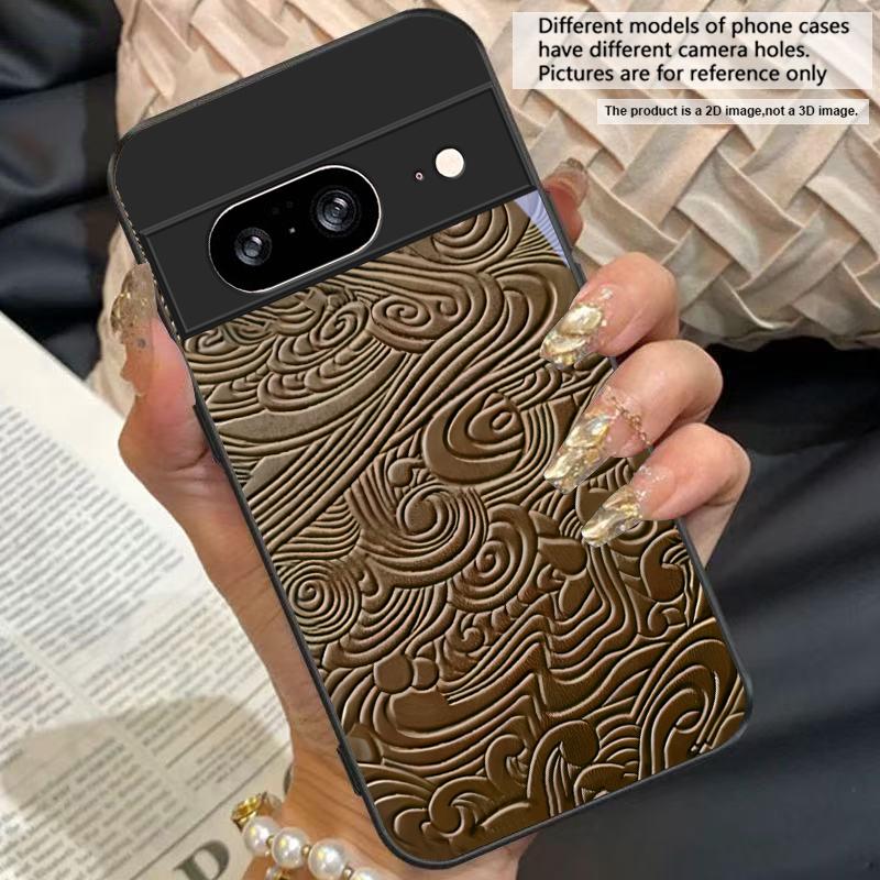 Сложный абстрактный вихрь Для Google Pixel 10 Pro XL Pixel 8 7 9 10 Pixel 9 Pro XL Pixel 8a 7a Pixel 7 Pro Черный стеклянный чехол для телефона
