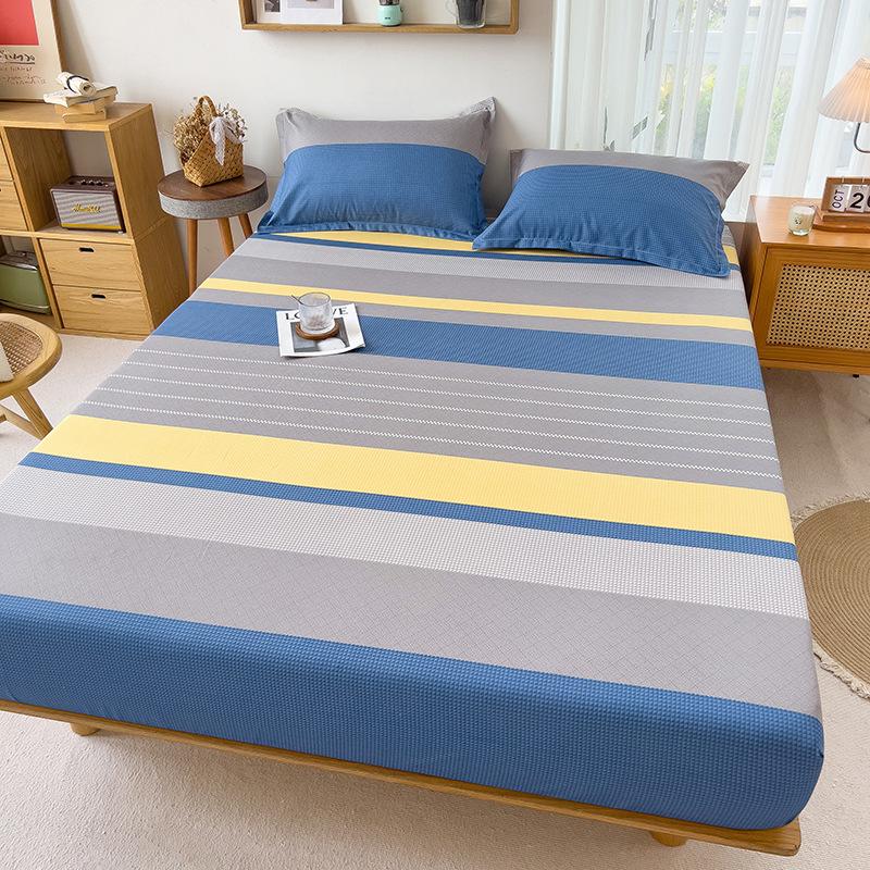 Простыня на резинке Пыленепроницаемый наматрасник Нескользящая простыня Приятная к коже Дышащая Грязеотталкивающая Стираемая Простыня на резинке для общежития