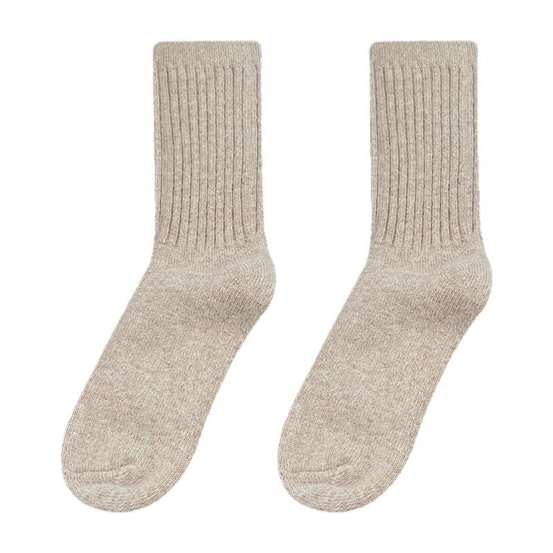 Thick Thread Wool Socks Pink Pile Socks Season Mid-Leg Socks Warm Thickened Fleece Winter Cashmere Stockings