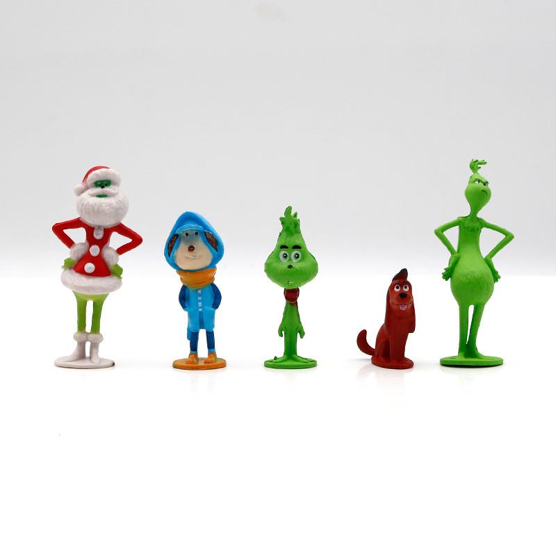 Festive Green Character Figurines Set For Christmas Decoration And Gifts