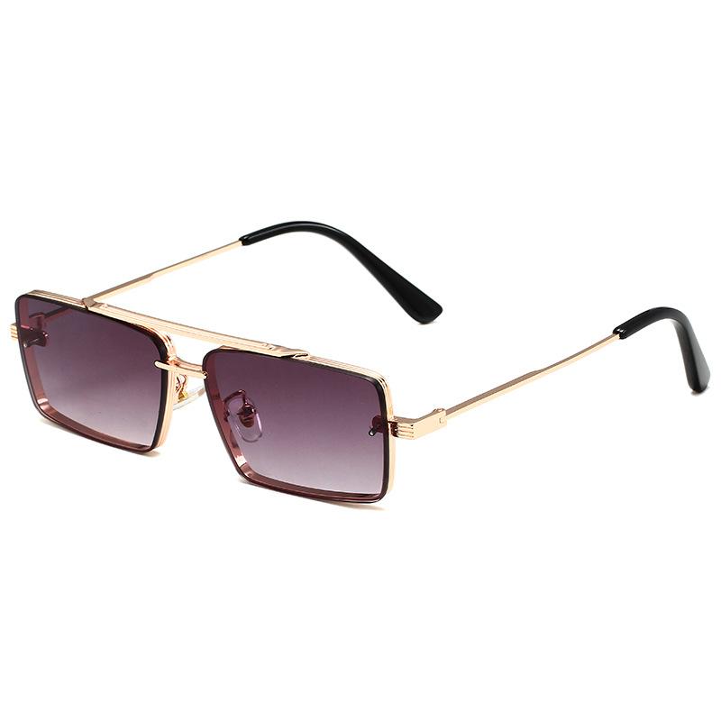 New European and American trends personalized small frame sunglasses metal square men's fashion high-end sunglasses women's glasses