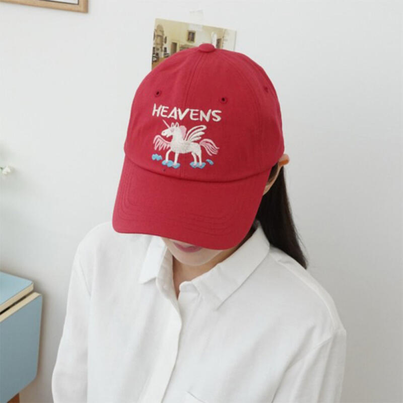 Women's Kitsch Unicorn Embroidered Ball Cap Cotton Hat