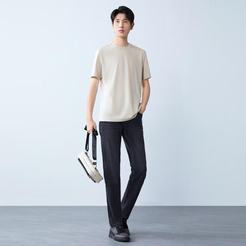 SEVEN Men's Modal Cooling Jacquard Round Neck T-shirt