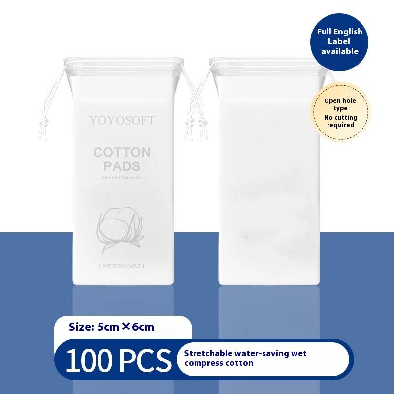 50/100 шт. Ультратонкие Растягивающиеся Хлопковые Подушечки для Влажных Компрессов Открытого Типа Увлажняющие для Лица Снятие Макияжа Мягкий Уход за Кожей