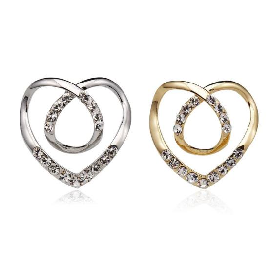 Пряжка для шарфа Многофункциональная геометрия Блестящие стразы Инкрустированные декоративные аксессуары для одежды Сердце любви