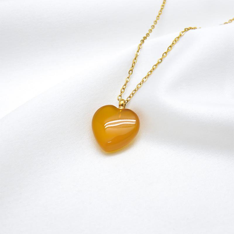 12 мм кулон Love Simple Peach Heart высококачественное ожерелье из натурального камня для женщин на лето