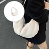 Fuzzy Crossbody Purse For Women Comfortable Winter Faux Furs Bag Plush Shoulder Handbag for Various Occasion  White