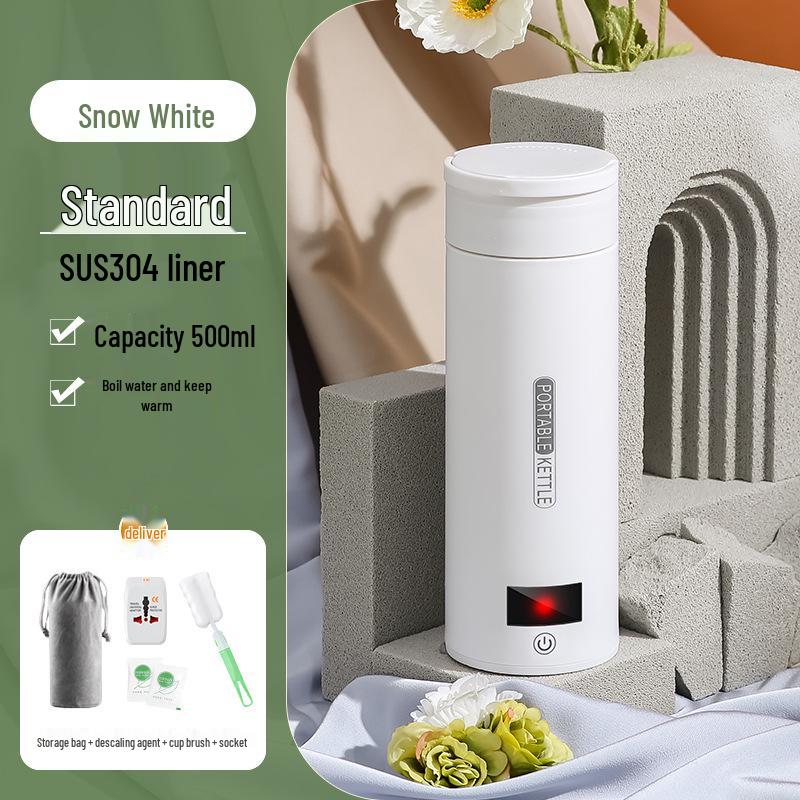 Портативный мини умный электрочайник и термокружка с USB-зарядкой для путешествий.