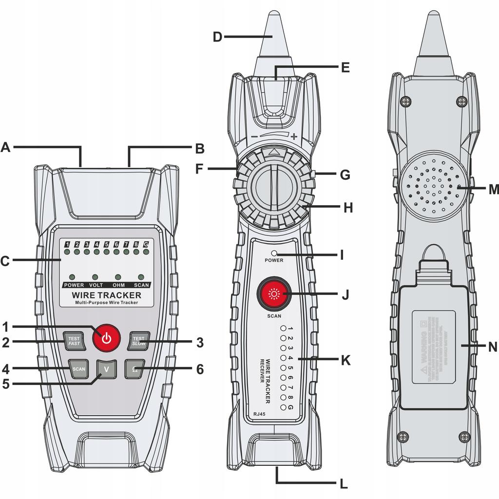 CABLE TESTER WIRE PAIR LOCATOR TRACKER RJ45
