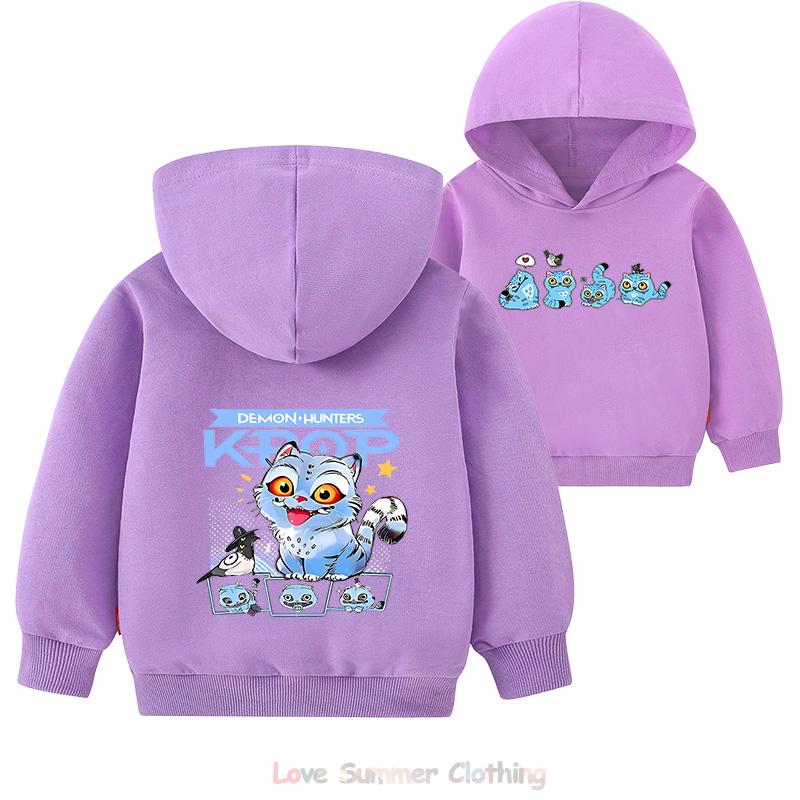 Hoodie Girls Kids Kpop Demon Hunters HD Print 100% Polyester Pullover Casual Girls Sweatshirt Fall Many Colors