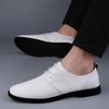 New casual men's leather shoes Luxury quality gentleman style Leisure Outdoor Party Adult daily Black and White flat shoes