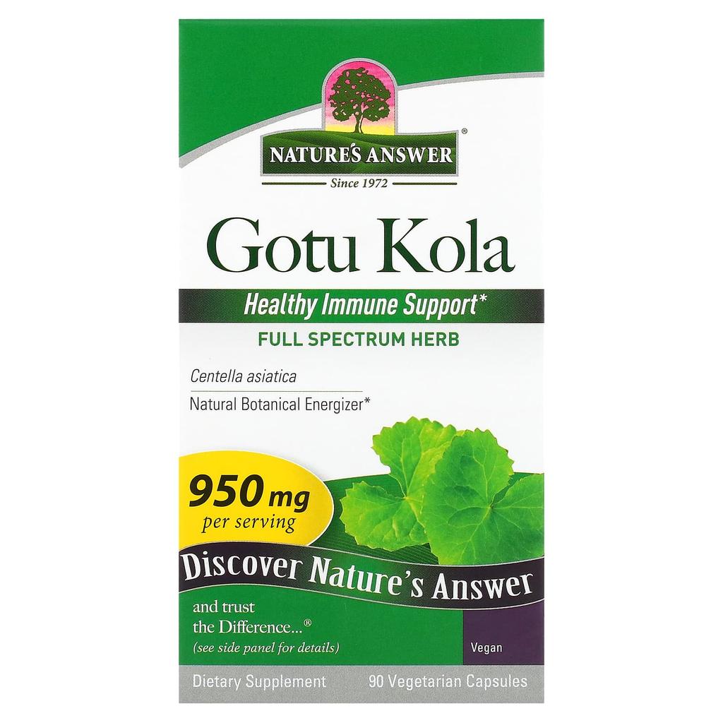 Nature's Answer Gotu Kola, 950 Mg, 90 Veggie Capsules (475 Mg Per Capsule)
