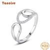 Tancise Classic 925 Sterling Silver Zircon Ring Ladies Jewelry Wedding Promise Party Gift