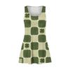 Women's Casual St. Patrick's Day Printed U-Neck Vest Dress With Side Pockets