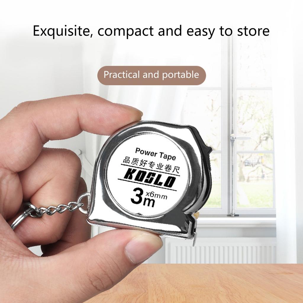Компактная рулетка с карабином 3 метра Портативный корпус из АБС-пластика Углеродистая сталь Ленточная рулетка для дома офиса использования на открытом воздухе