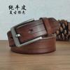 Мужской ремень из натуральной кожи в стиле ретро, повседневный ремень с пряжкой, мужской ремень из коровьей кожи первого слоя, модный ремень