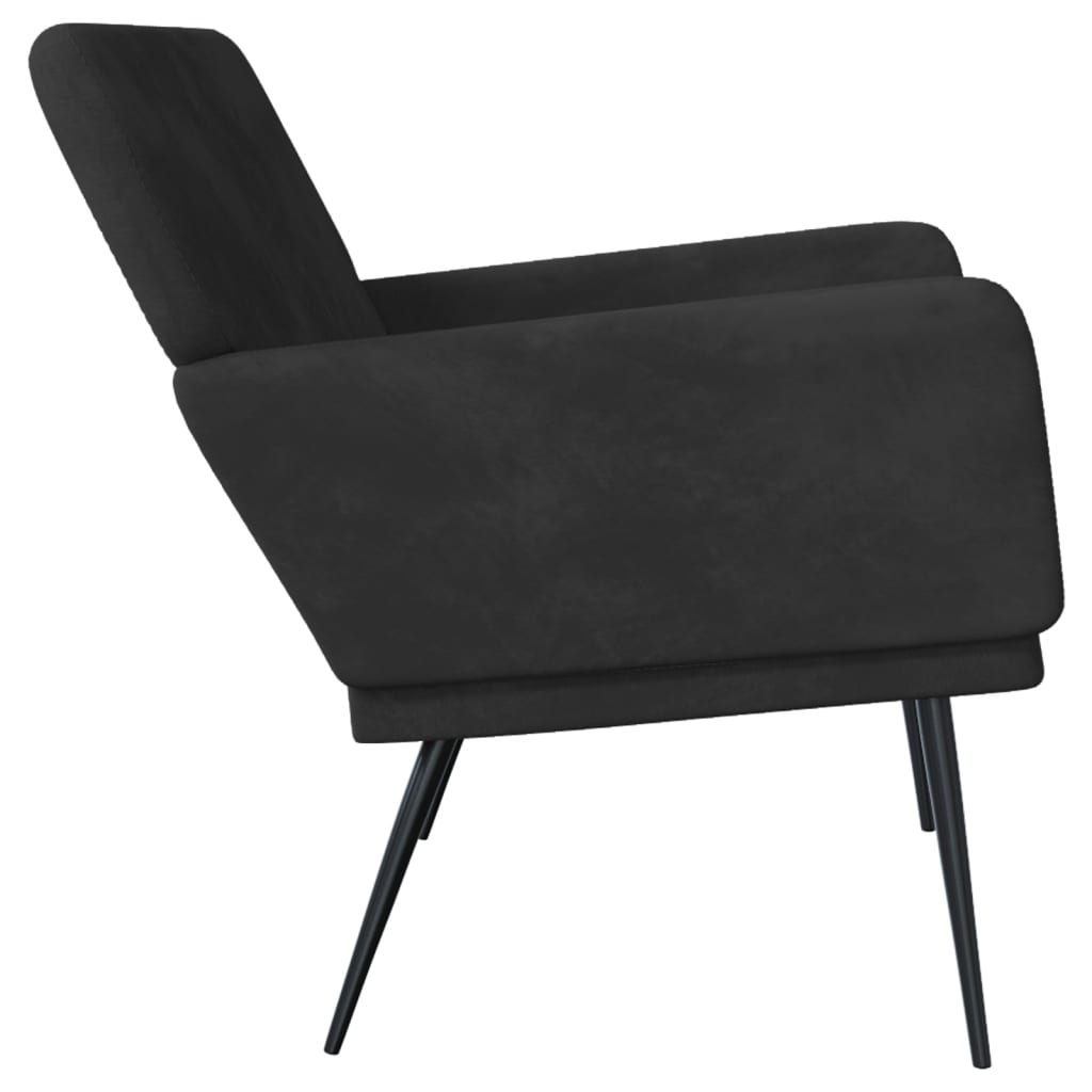Black Velvet Bench 108 x 79 x 79 cm
