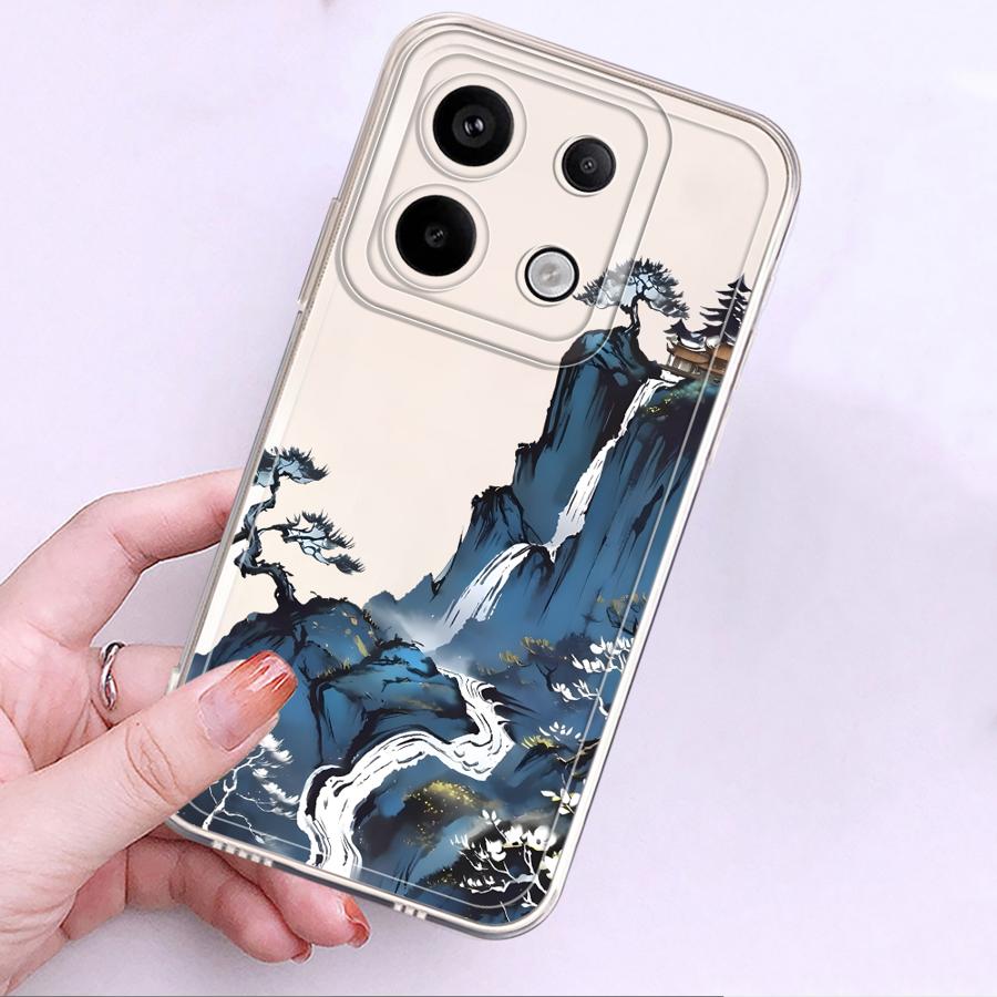 Чехол Art Case 'Горы и Воды' для Xiaomi Redmi Note 14 Pro Plus 13C 12S 9 10 A4 10S 14C 11 Note 13 11S 12 Мягкая Защитная Крышка для Телефона