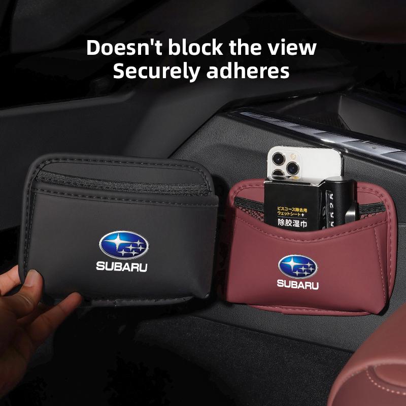 Keychain Multi-functional Car Storage Box Holder Leather Auto Door Side Case Backseat Bag For Subaru STI Forester BRZ OutbackWRX edr87