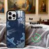 R-Ретро D-джинсовые патчи Чехол для телефона Для iPhone17,16,15,14,13,12,11 Plus,Pro Max Магнитный Для Magsafe Беспроводная зарядка