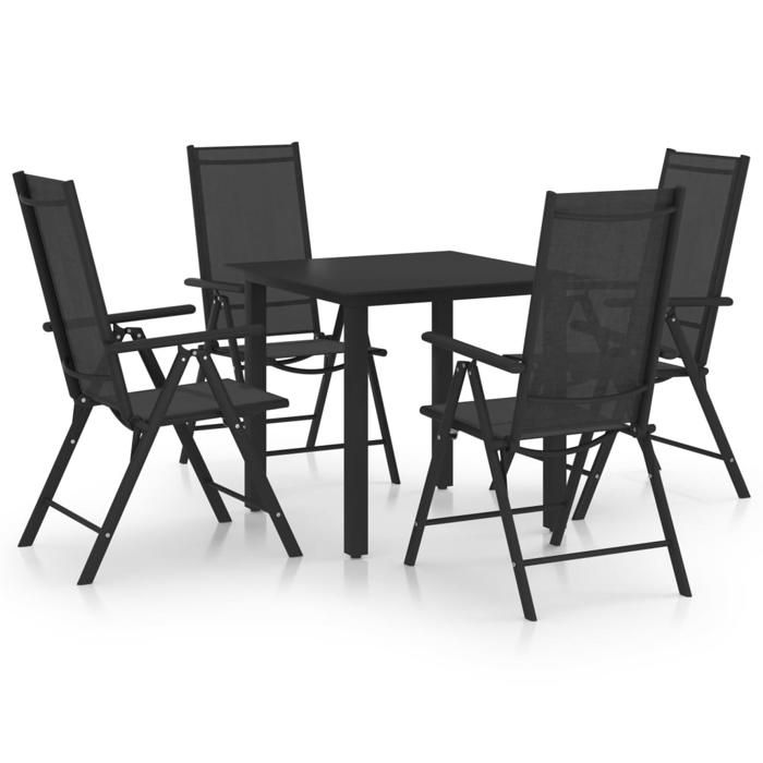 VidaXL 5-Piece Garden Dining Set Table and Outdoor Dining Chairs Patio Furniture 3070631