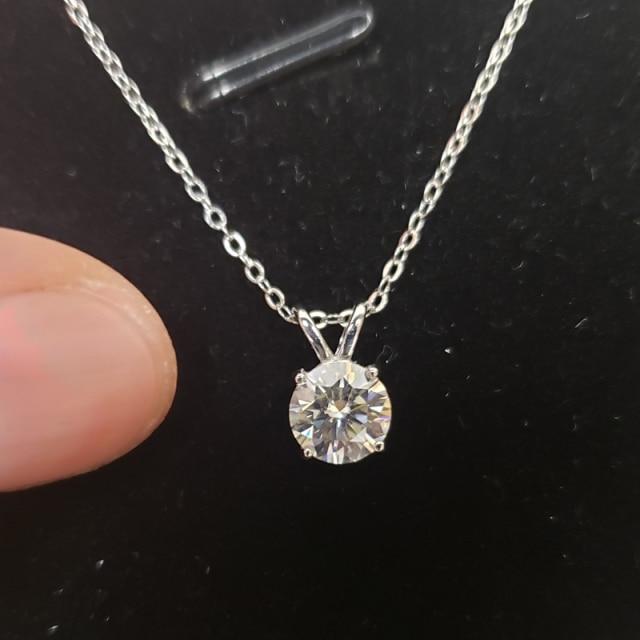 Настоящий 1 каратный муассанит цвета D подвеска для женщин 18k позолоченный 100% стерлингового серебра 925 пробы свадебная вечеринка ювелирные изделия подарок