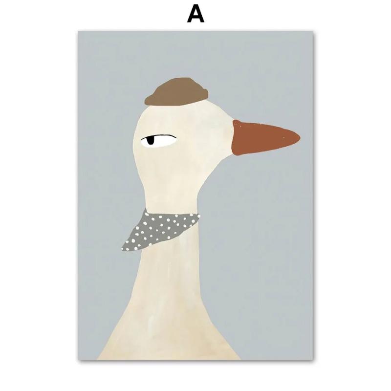 Скандинавский Медведь Панда Гусь Коала Мышь Кошка Собака Лошадь Настенное Искусство Холст Живопись Постеры и Принты Настенные Картины Декор Детской Комнаты