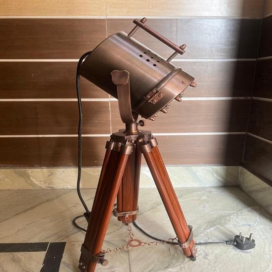 55,88 см морской медный прожектор настольная лампа ручной работы деревянная регулируемая подставка-тренога морской декор для дома