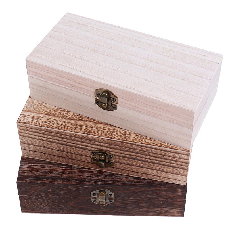 Retro Jewelry Box Desktop Wood Clamshell Storage Hand Decoration Wooden Box