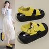 Женские пляжные сандалии на платформе 2025 новая летняя коллекция желтые универсальные увеличивающие рост повседневные спортивные римские сандалии