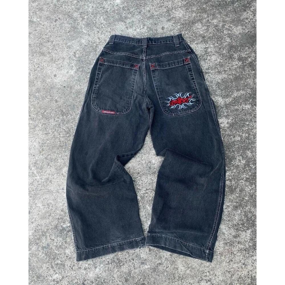 Джинсы RogueWave Y2K Готические с принтом Графические Мешковатые Джинсы Мода Хип-хоп Уличная одежда Харадзюку Повседневные Джинсы с широкими штанинами