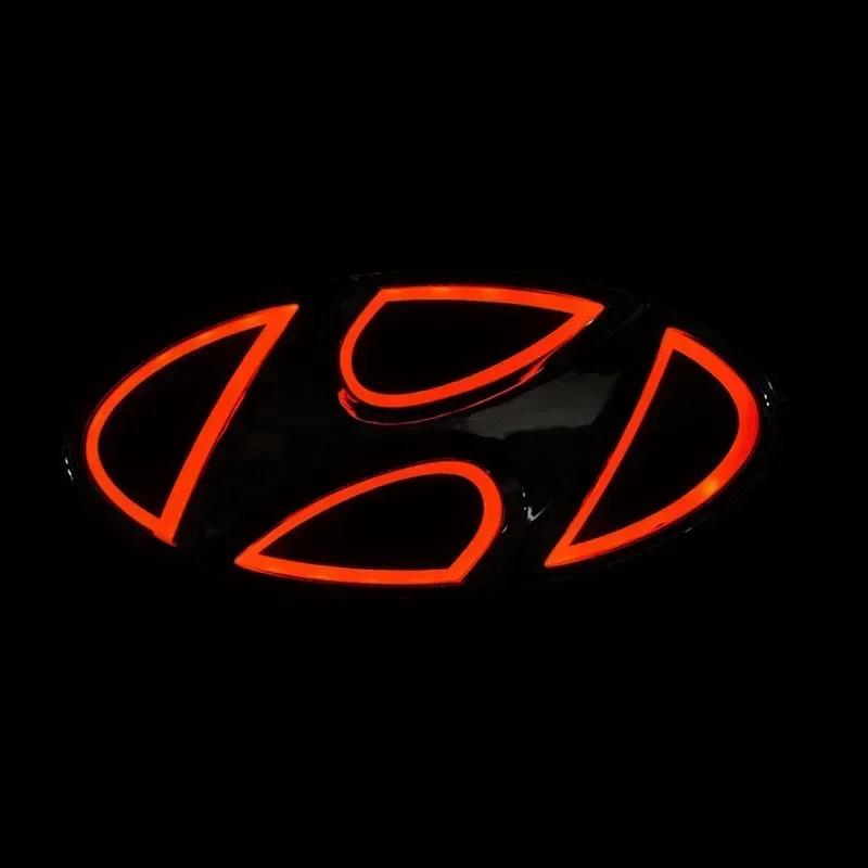 Светодиодная подсветка логотипа для Hyundai VERNA Elantra ACCENT SONATA TUCSON SANTAFE IX35 I30 GENESIS COUPE Светодиодный значок 5D Наклейка на переднюю и заднюю часть автомобиля