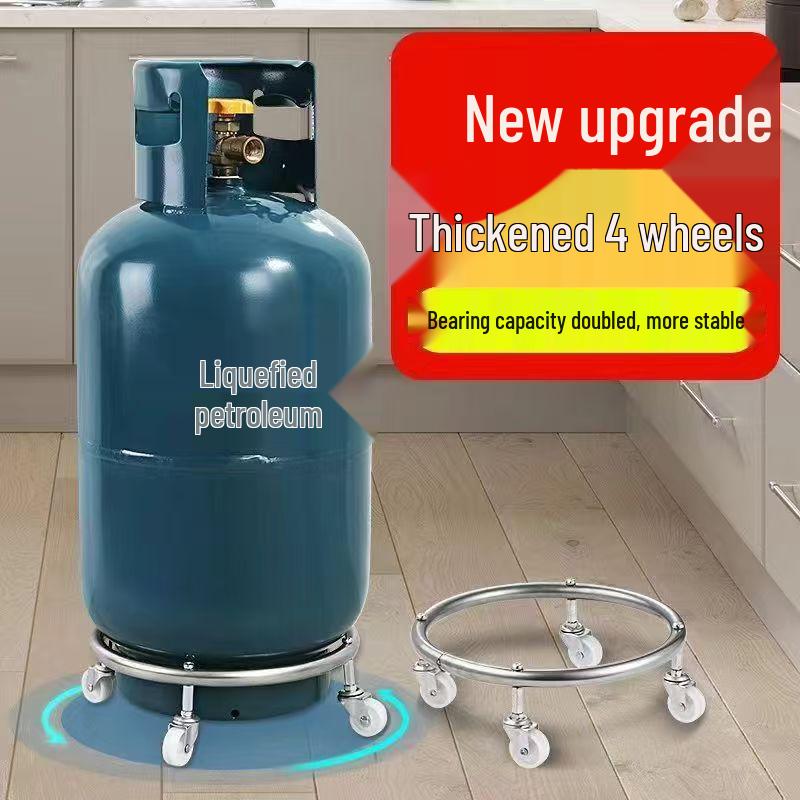 Gas Cylinder Stand with Universal Wheels for Kitchen Storage
