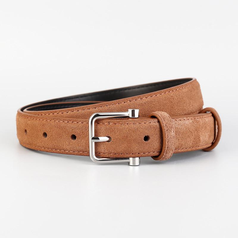 Minimalist Genuine Leather Belt For Business And Casual Wear With Pin Buckle For Men And Women