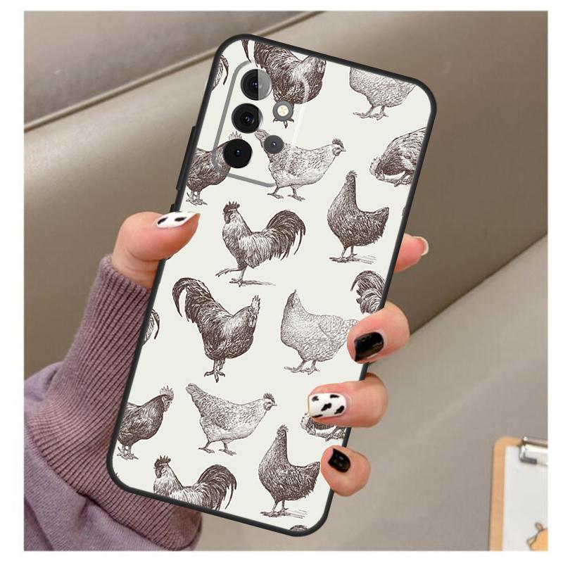 Чехол с рисунком курицы для Samsung Galaxy A34 A54 A14 A06 A16 A26 A36 A56 A12 A32 A52 A13 A33 A53 A15 A35 A55