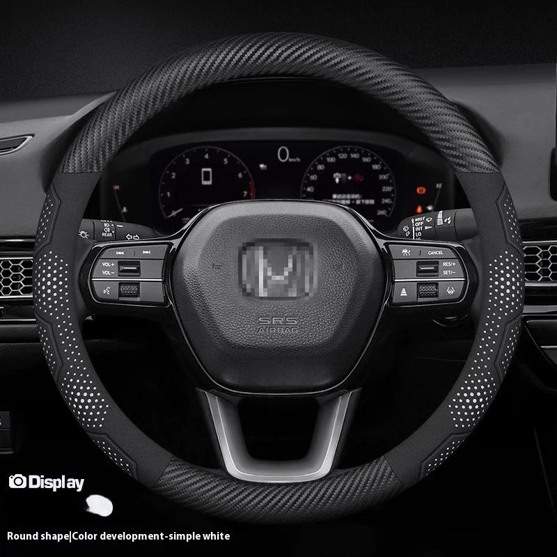For Honda TYPE R Accord Civic HRV CRV CITY Jazz Pilot Odyssey Spirior FIT Carbon fiber Car Steering Wheel Cover Auto Accessories XA6
