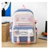 Middle School Boys and Girls School Bags Fashion Canvas Color Blocked Primary Student Backpack 5 Pcs Set Satchel with Tutoring Bag