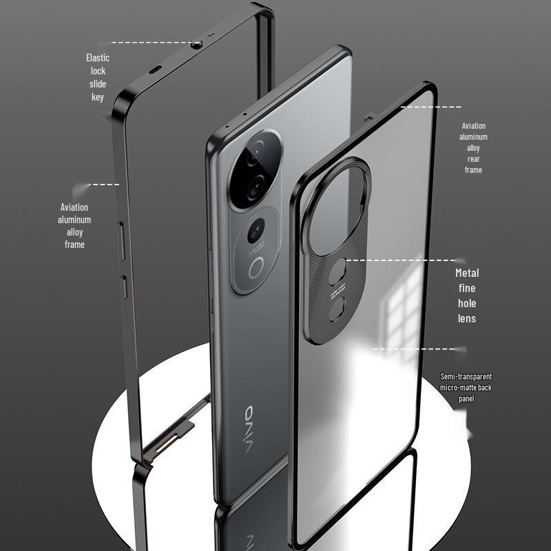 Vivo S30 Pro Металлическая Рамка Защелкивающийся Матовый Задний Чехол с Защелкой для S20 V40
