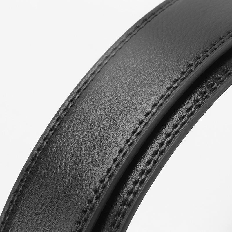 Men's Dragon-Shaped Genuine Cowhide Belt with Automatic Buckle, 14-Grain Two-Layer, Business Casual.