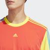 Adidas Kidcore Футболка Три полоски Цветной блок Круглый вырез Короткий рукав Унисекс Топы Солнечно-красный IK7056