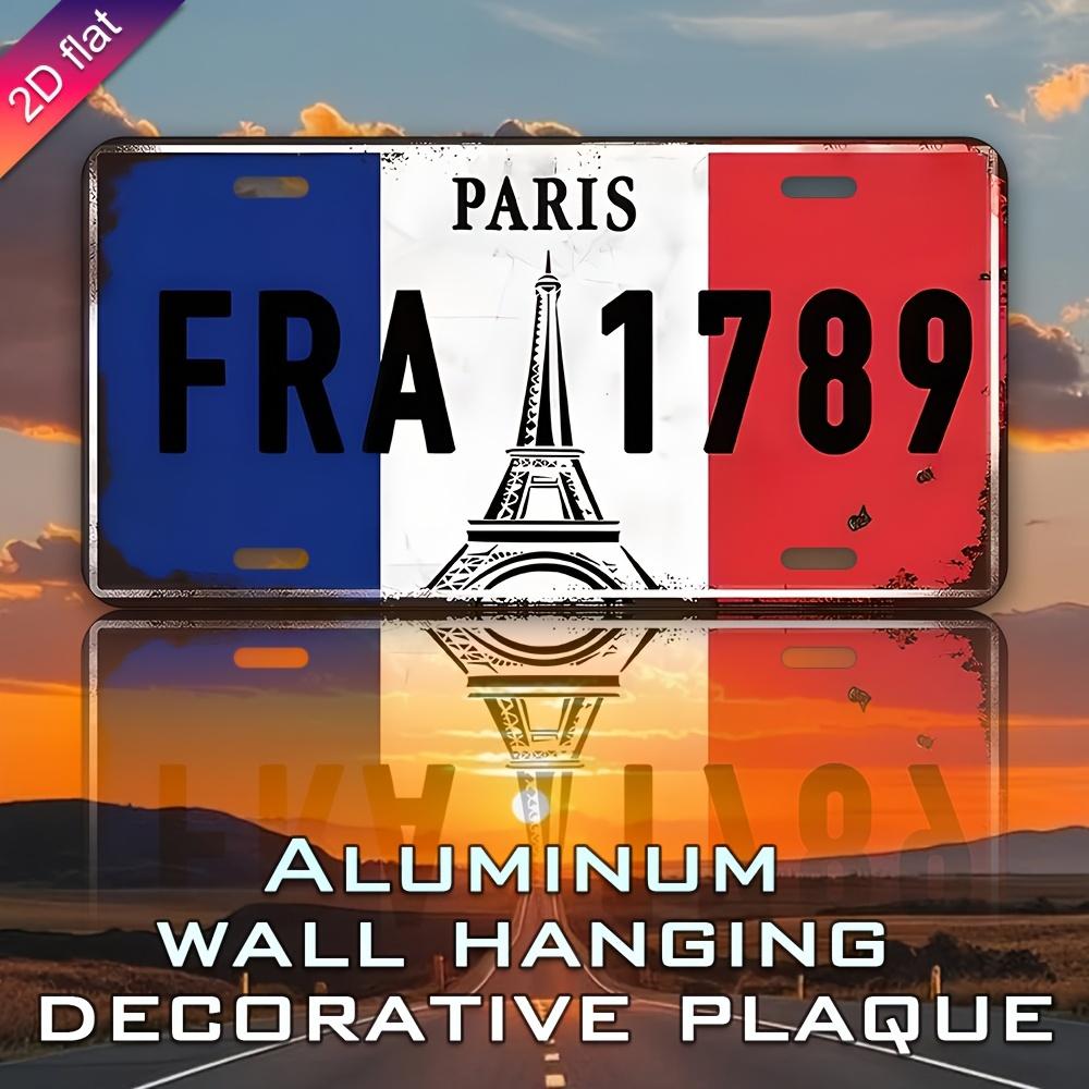 Винтажная номерная табличка Paris Fra из металла и алюминия УФ-печать, долговечная Стильный настенный декор для дома, кафе, ресторана Индо