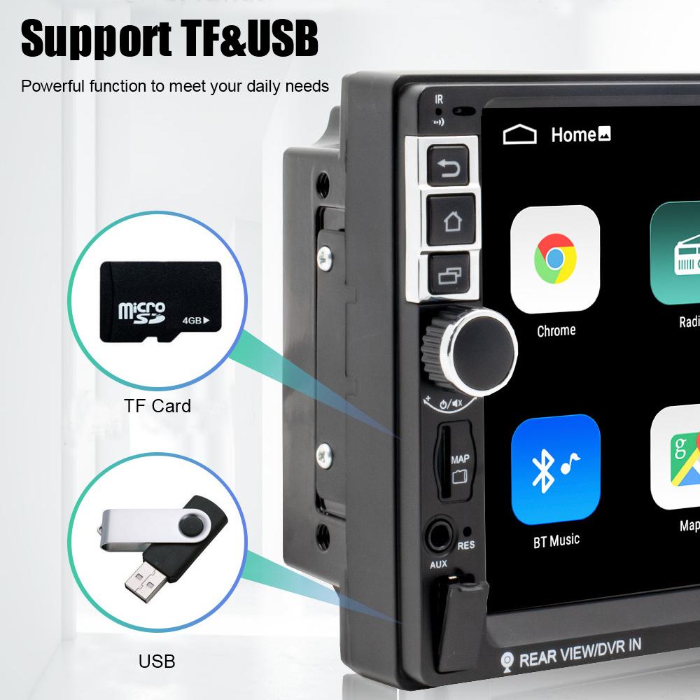 Multimedia Player Mirror Link MP3 MP5 7 Inch 2 Din GPS Bluetooth WIFI Universal TF 5-USB Hands-free FM Receiver Car Radio Video Audio